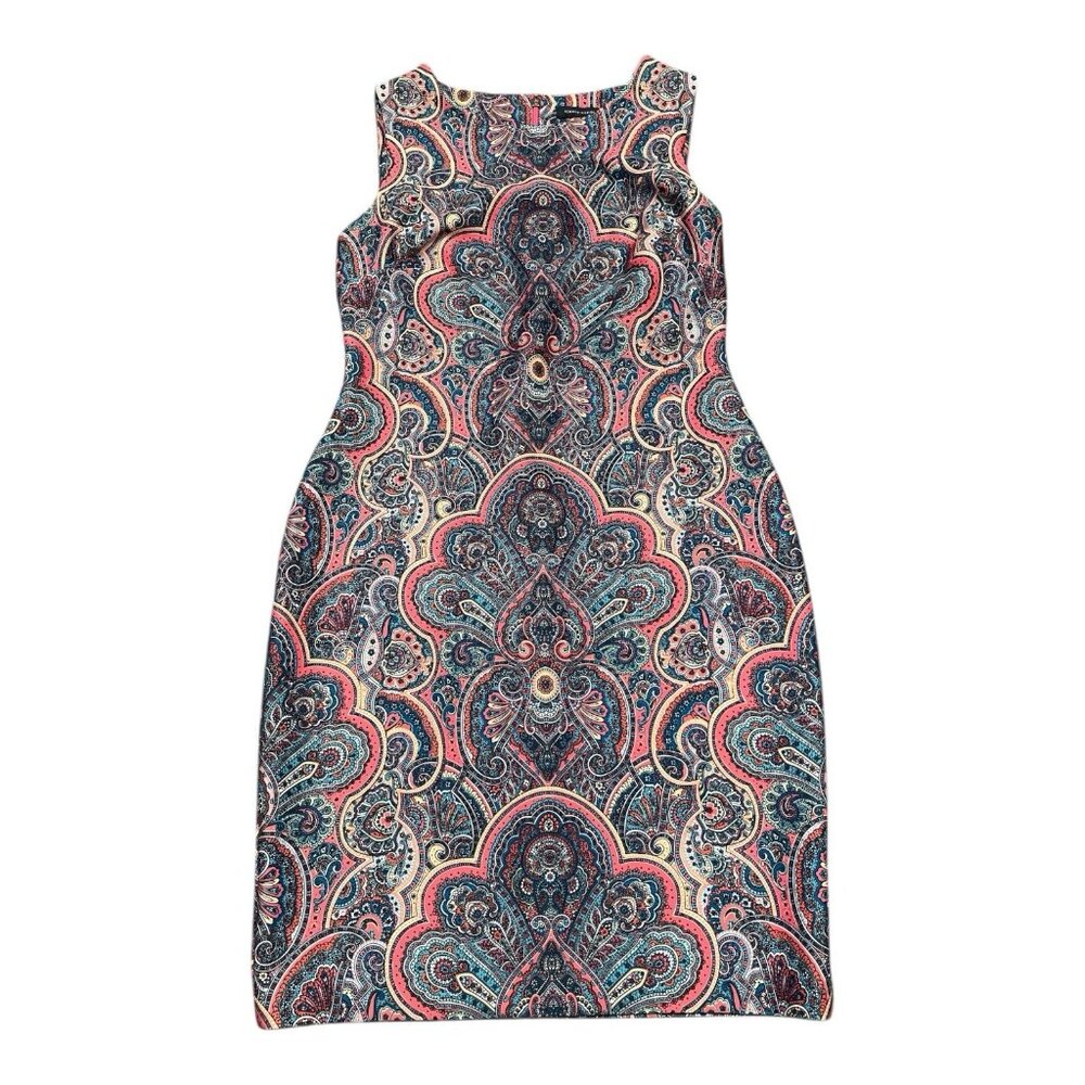 TOMMY HILFIGER Paisley-Print Scuba Sheath Dress Size 8 Colorful Sleeveless